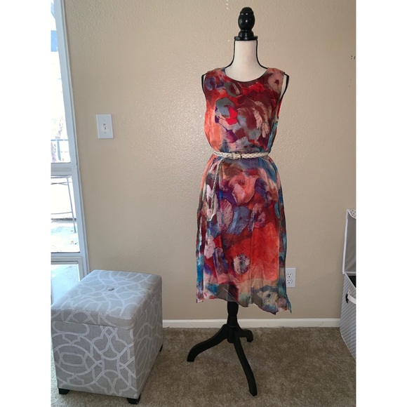 Multi colored chiffon flowing dress by CARDLCQ - Picture 1 of 5